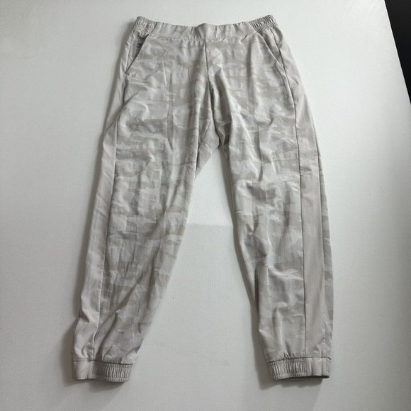 Athleta Pants Women 14 Brooklyn Jogger Camo Textured High Waisted Cream Stretchy - Picture 1 of 11